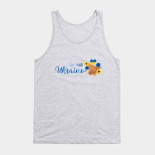 I am with Ukraine, design with heart, flowers and hands Tank Top